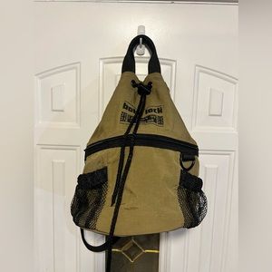 Baby Lock London Lightweight Travel Backpack Olive Green Black Hiking Bag VTG 99